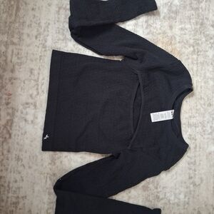 JoyLab Textured Black Knit Top